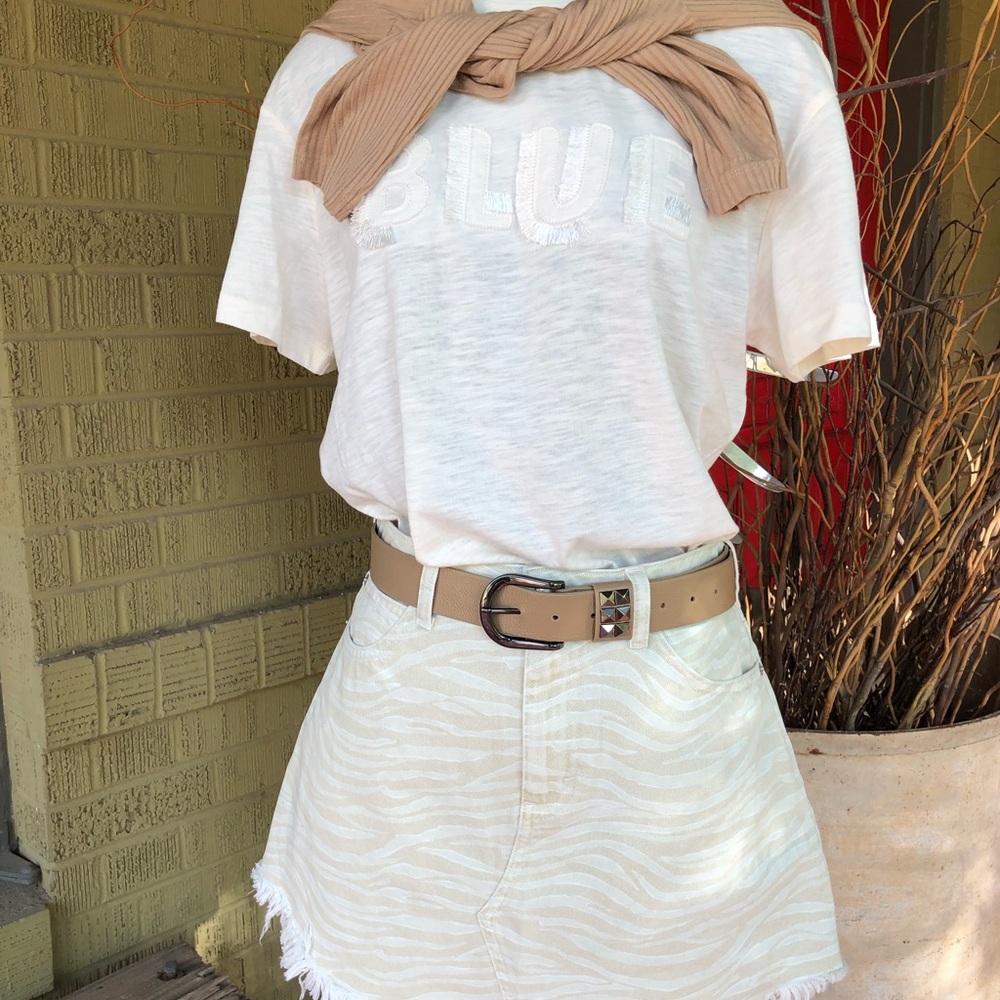 Women's Free People Animal Print Jean Skirt 27